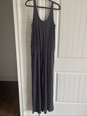 Athleta Purple Scoop-Neck Jumpsuit Romper with Drawstring Waist